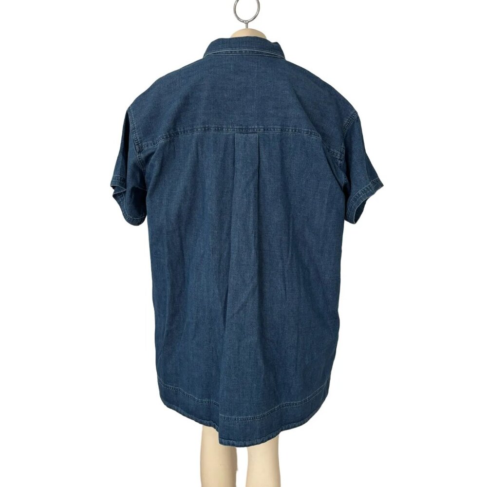 Marine Layer Indigo Blue Chambray Button Polo Dress - Picture 6 of 11